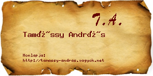 Tamássy András névjegykártya
