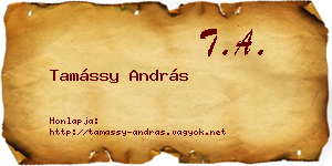 Tamássy András névjegykártya